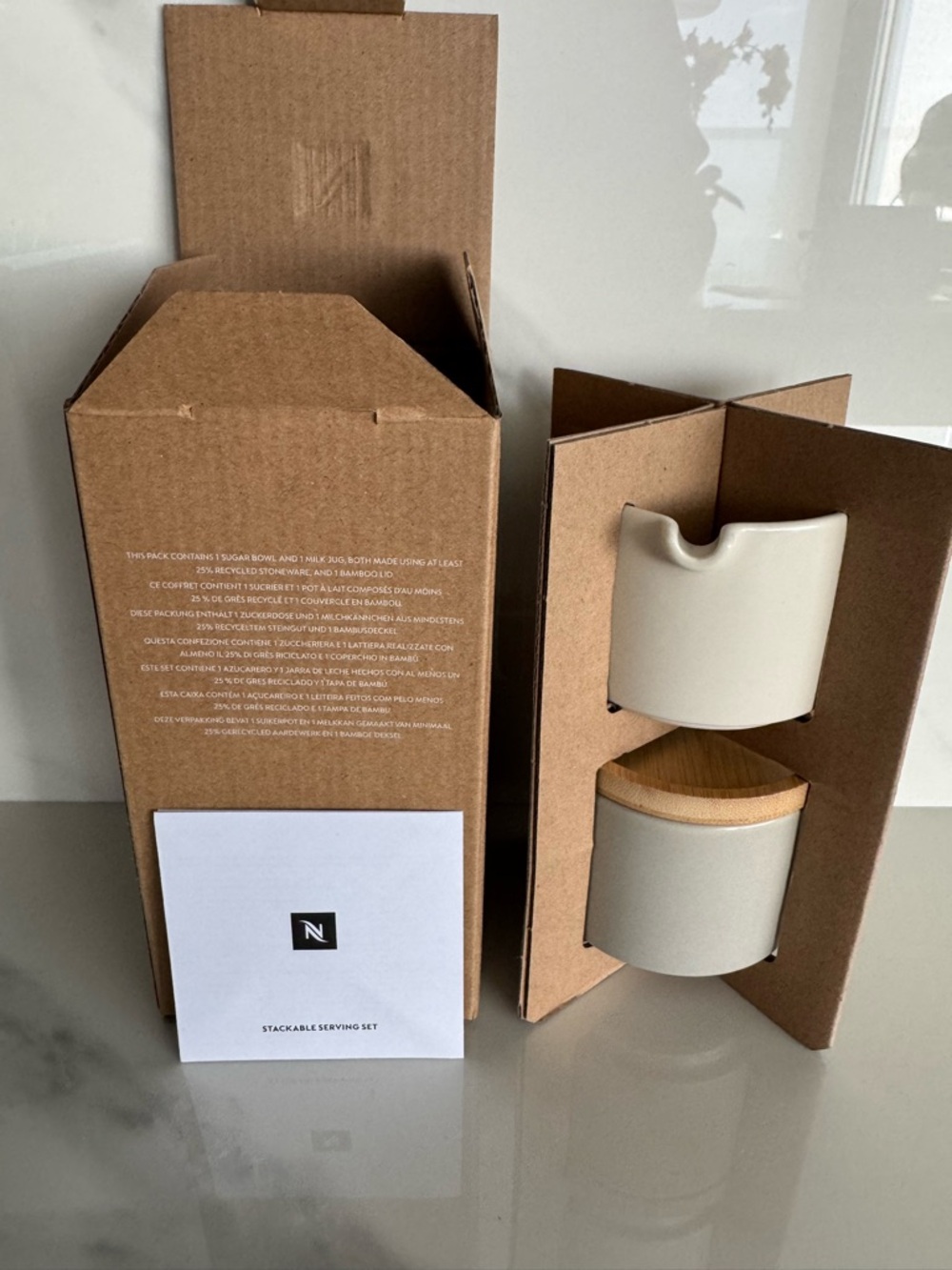 Nespresso Stackable Ceramic Sugar Jar & Milk Jug Set - Picture 4 of 5